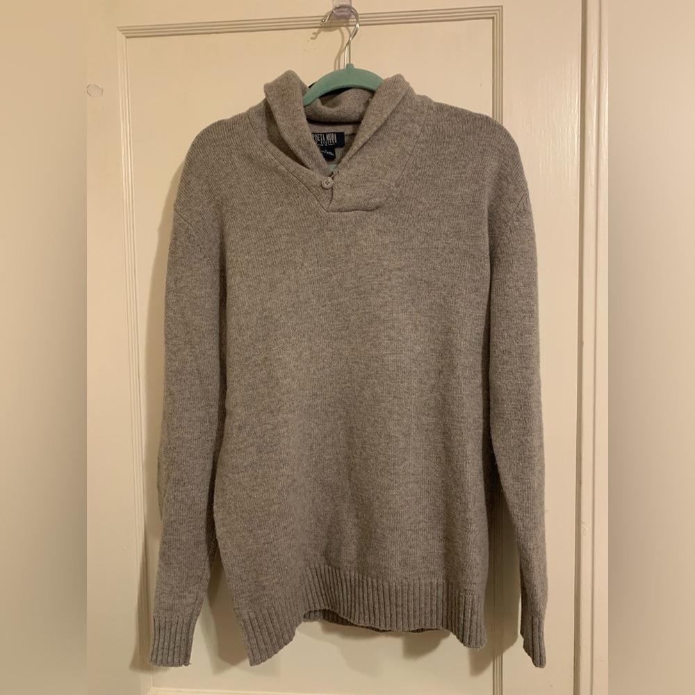 Poeta Moda Merion Wool sweater, gray, size L